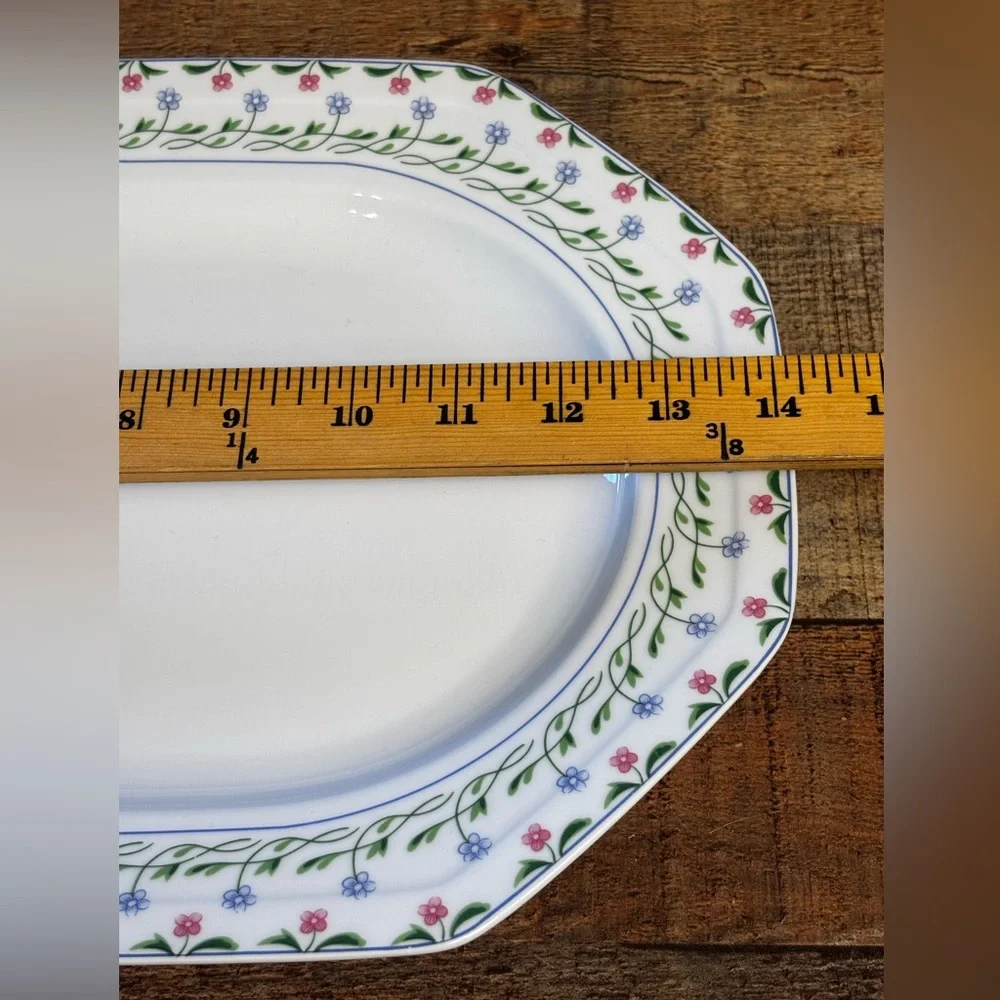 RARE Christopher Stuart Bail Hai Floral 14” Oval Serving Platter RETIRED